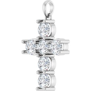 Platinum 2 CTW Lab-Grown Diamond Cross Pendant