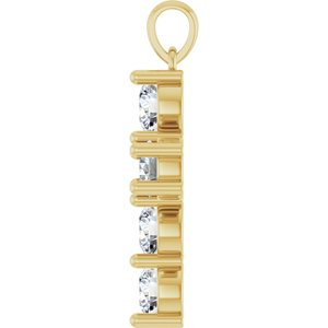 14K Yellow Gold 1 3/4 CTW Natural Diamond Cross Pendant