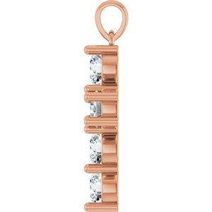 14K Rose Gold 1 3/4 CTW Natural Diamond Cross Pendant