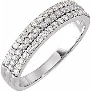 14K White Gold 1/3 CTW Natural Diamond Anniversary Band