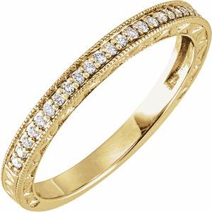 14K Yellow Gold 1/8 CTW Natural Diamond Anniversary and