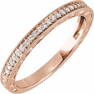 14K Rose Gold 1/8 CTW Natural Diamond Anniversary and