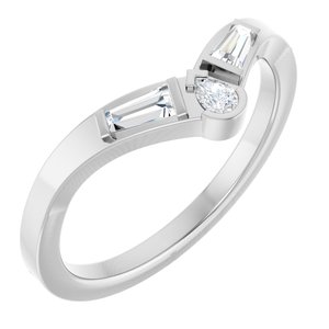 14K White Gold 1/4 CTW Natural Diamond Contour Band
