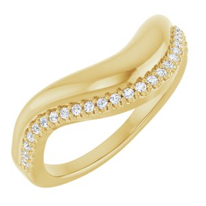 14K Yellow Gold 1/8 CTW Lab-Grown Diamond Contour Band