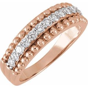 14K Rose Gold 1/2 CTW Lab-Grown Diamond Anniversary Band