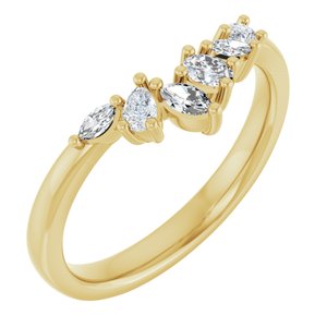 14K Yellow Gold 1/3 CTW Natural Diamond Contour Band