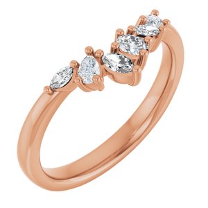 14K Rose Gold 1/3 CTW Natural Diamond Contour Band