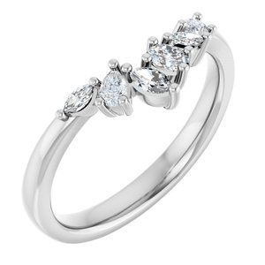 14K White Gold 1/3 CTW Lab-Grown Diamond Contour Band