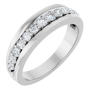14K White Gold 1/2 CTW Natural Diamond Anniversary Band