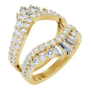 14K Yellow Gold 2 CTW Natural Diamond Ring Guard