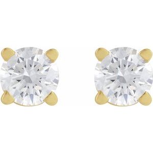 14K Yellow Gold 1/6 CT Natural Diamond  Earring