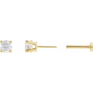 14K Yellow Gold 1/6 CT Lab-Grown Diamond  Earring