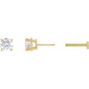 14K Yellow Gold 1/2 CT Lab-Grown Diamond Earring
