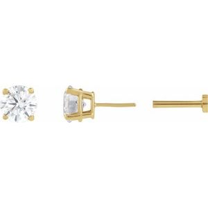 14K Yellow Gold 1/3 CT Natural Diamond Earring