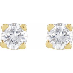 14K Yellow Gold .05 CT Lab-Grown Diamond Earrings