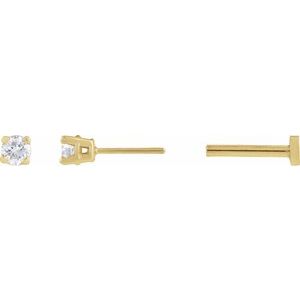 14K Yellow Gold .05 CT Lab-Grown Diamond Earrings