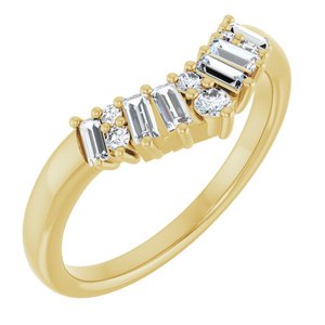 14K Yellow Gold 1/3 CTW Natural Diamond Contour Band