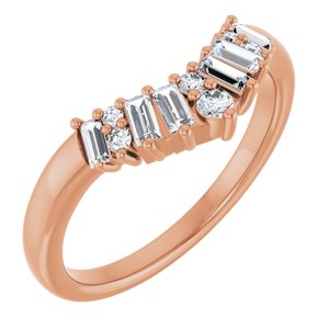 14K Rose Gold 1/3 CTW Natural Diamond Contour Band