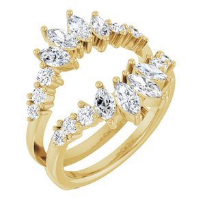 14K Yellow Gold 1 1/2 CTW Natural Diamond Ring Guard