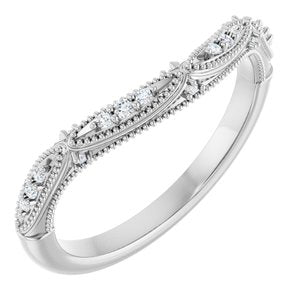 Platinum .07 CTW Natural Diamond Contour Band