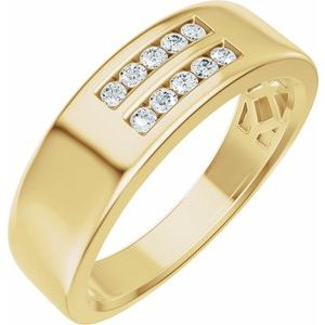 14K Yellow Gold 1/6 CTW Natural Diamond Band