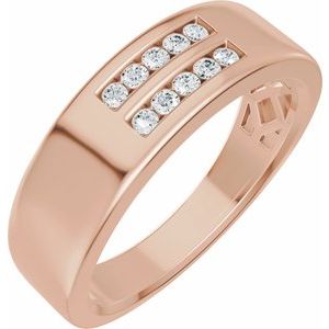 14K Rose Gold 1/6 CTW Lab-Grown Diamond Band