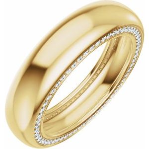 14K Yellow Gold 5/8 CTW Natural Diamond Band Size 10