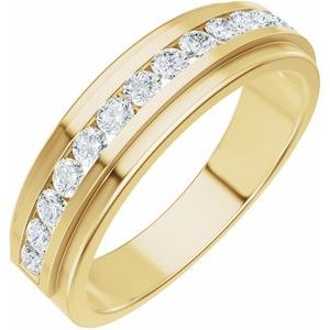 14K Yellow Gold 5/8 CTW Natural Diamond Band