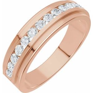 14K Rose Gold 5/8 CTW Natural Diamond Band