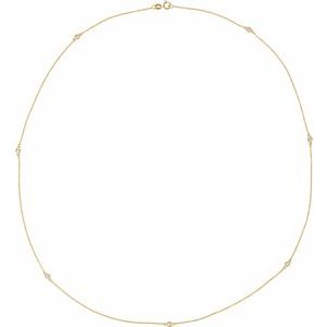 14K Yellow Gold 1/3 CTW Lab-Grown Diamond 7-Station 24" Necklace