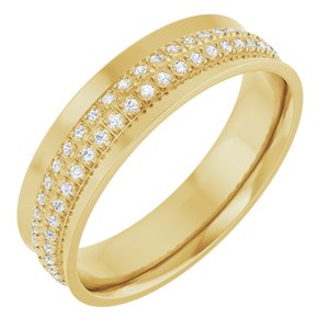 14K Yellow Gold 3/8 CTW Lab-Grown Diamond Concave Band Size 11