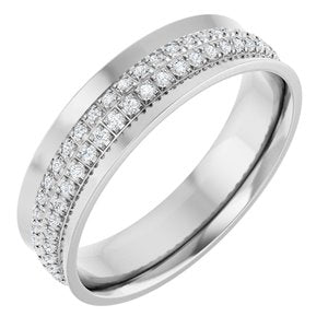 14K White Gold 3/8 CTW Lab-Grown Diamond Concave Band Size 11