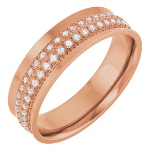 14K Rose Gold 1/3 CTW Lab-Grown Diamond Concave Band Size 10