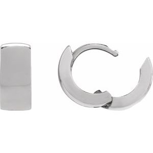 Sterling Silver 12 mm Hinged Hoop Earrings