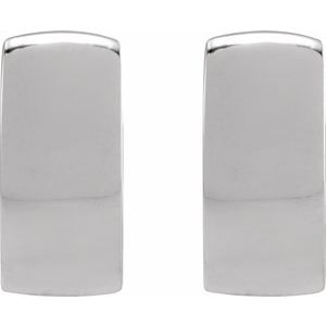 Platinum 12 mm Hinged Hoop Earrings