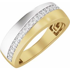 14K Yellow/White Gold 1/3 CTW Natural Diamond Band