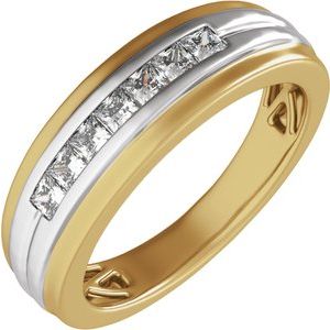 14K Yellow/White Gold 1/2 CTW Natural Diamond Band