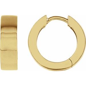 18K Yellow Gold 14.5 mm Hinged Hoop Earring