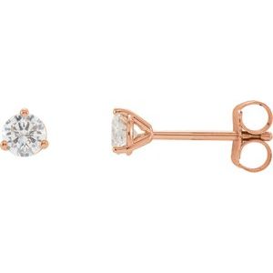 14K Rose Gold 1/4 CTW Natural Diamond Stud Earrings