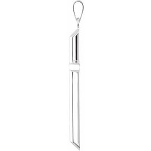 14K White Gold 39.25x22 mm Unadorned Cross Pendant
