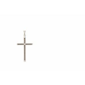 14K White Gold 39.25x22 mm Unadorned Cross Pendant