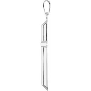 14K White Gold 33.25x19 mm Unadorned Cross Pendant