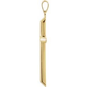 14K Yellow Gold 39.25x22 mm Unadorned Cross Pendant
