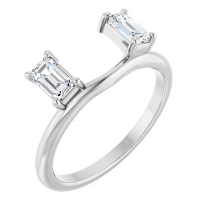 14K White Gold 5/8 CTW Lab-Grown Diamond Wrap-Style Ring Enhancer