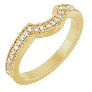 14K Yellow Gold 1/8 CTW Natural Diamond Contour Band