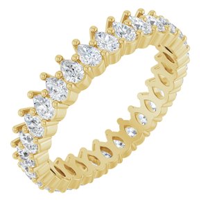 14K Yellow Gold 2 3/8 CTW Natural Diamond Eternity Band Size 7.5