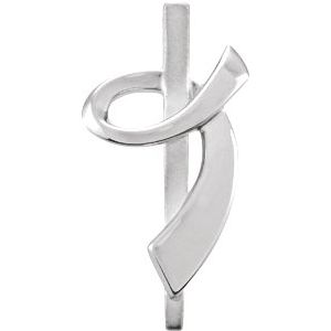 Sterling Silver 16.2x8.5 mm Ribbon of Courage Pendant