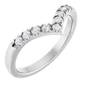 Platinum 1/4 CTW Natural Diamond Contour Band