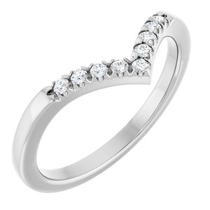 14K White Gold 1/10 CTW Natural Diamond Contour Band