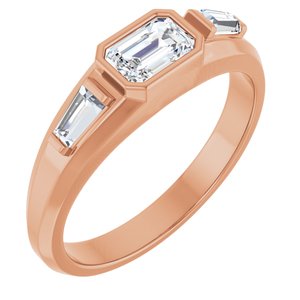 14K Rose Gold 7/8 CTW Lab-Grown Diamond Three-Stone Band
